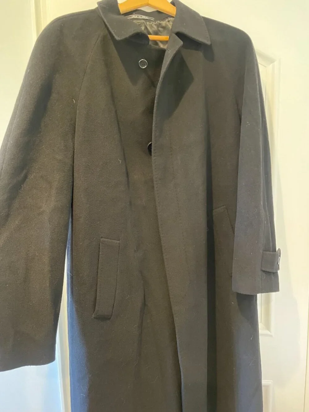 Movimento Made in Italy 100% Cashmere Black Overcoat Size 52 / 42 - Picture 4 of 8